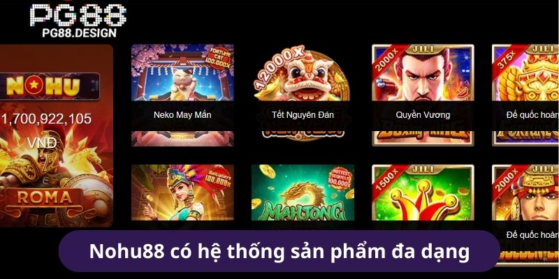 Hệ thống game cược ấn tượng của Nohu88